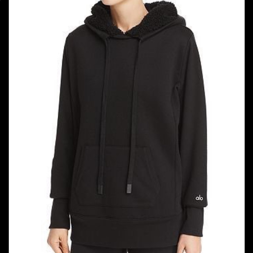 Alo Yoga Frost Sweater Hoodie Size Large Black